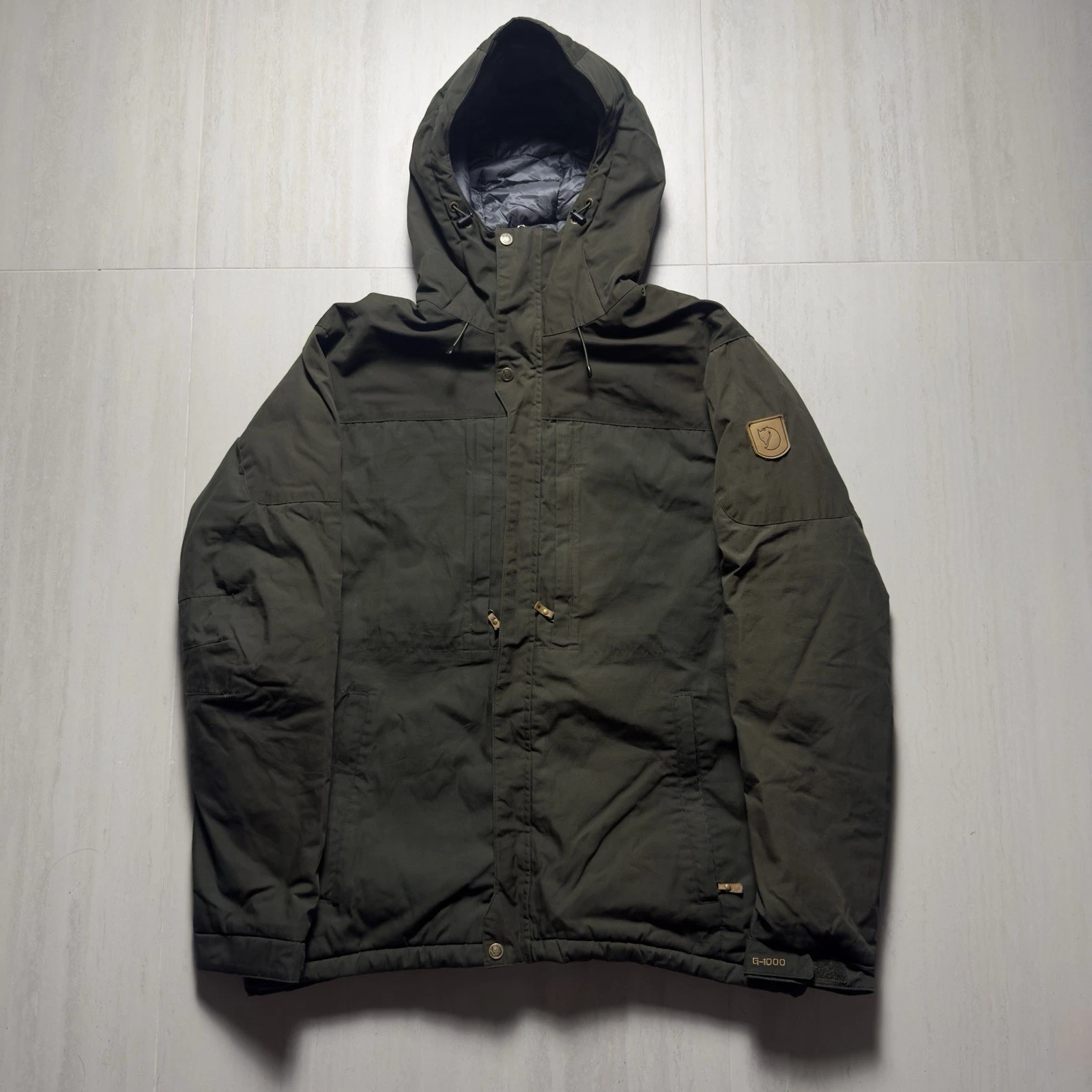 Men's Fjallraven Skogso Padded Insulated XL Dark olive green Puffer G1000