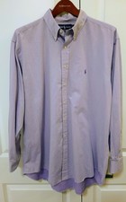 Polo Ralph Lauren Yarmouth Oxford Purple Mens 17.5 34/35 Button Down Shirt