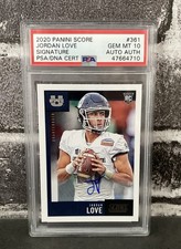 2020 Panini Score Jordan Love Rookie RC Auto #361 Green Bay Packers PSA 10 Rare