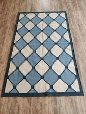 Swedish Scandinavian Rug Vintage Kilim Handmade Flat weave Boho Large Area Rug