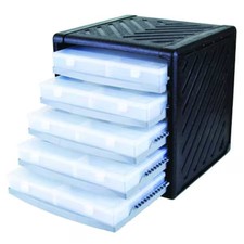 Flambeau 8500Sb Small Parts Cabinet, Black/Clear