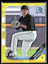 Nick Neidert 2019 Bowman Chrome Prospects Yellow Refractor /75 #BCP-8 Miami