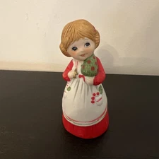 Vintage Jasco Merri-Bells Christmas Girl Bell Figurine