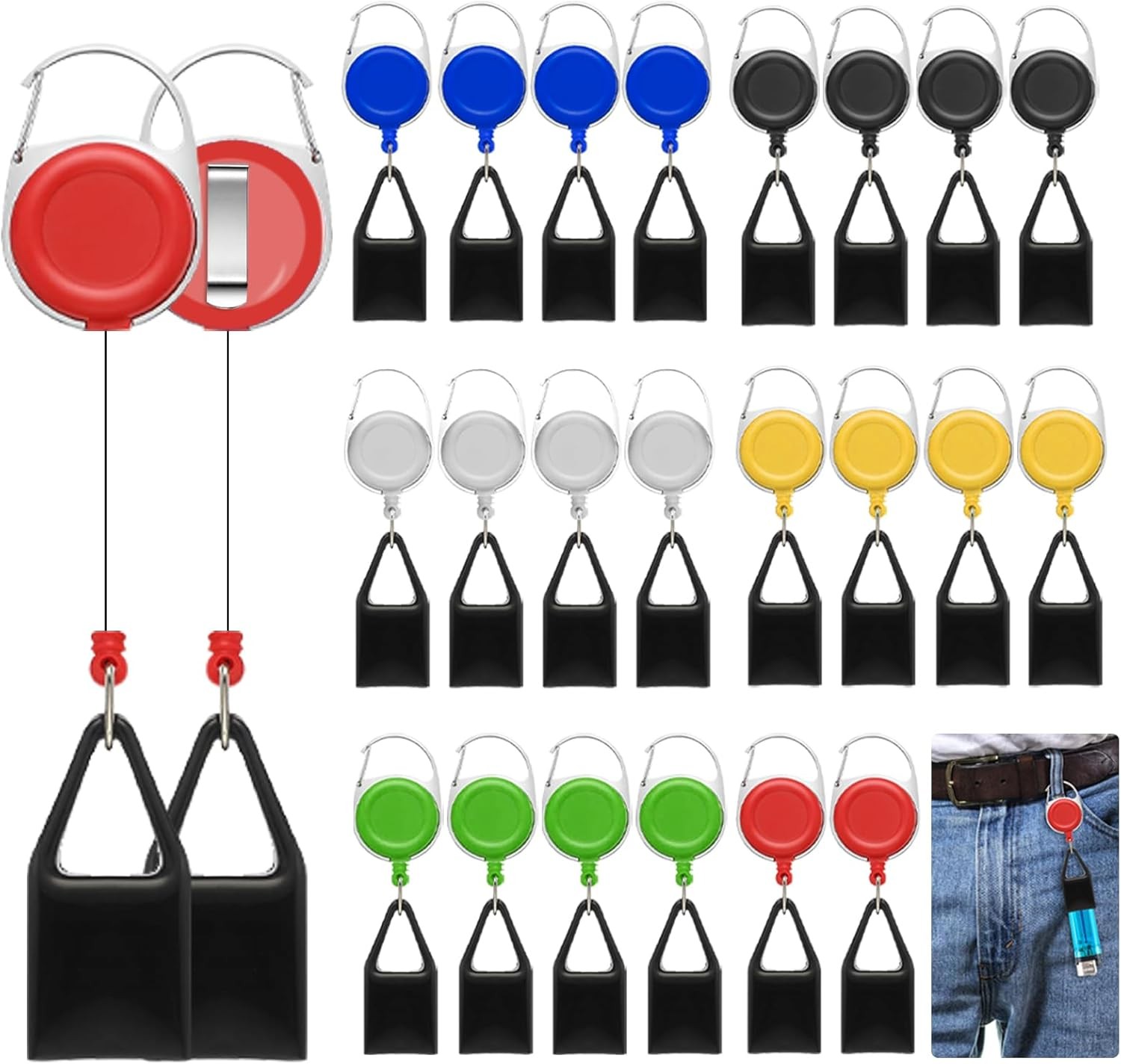 Clip Keychain Assorted Colour Lighter Holder With