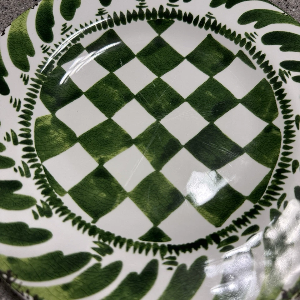 MIKASA Merenda Juego de 4 Platos de Ensalada Checker Melamina Verde 8.5" Campo Exterior Foto 4 de 4