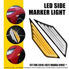For 16-21 Honda Civic Side Marker Lamp Sequential Turn Signal LED Bulbs Pair GUS