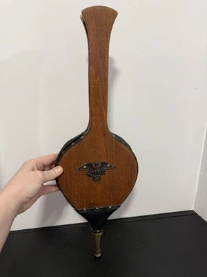 Vintage 1974 Gold Eagle Emblem Fireplace Bellows - Image 1 of 4