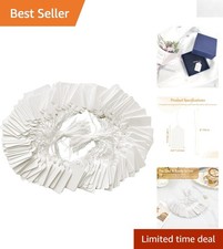 Versatile 200 Pcs White Price Tags with String - Ideal for Jewelry & Yard Sales