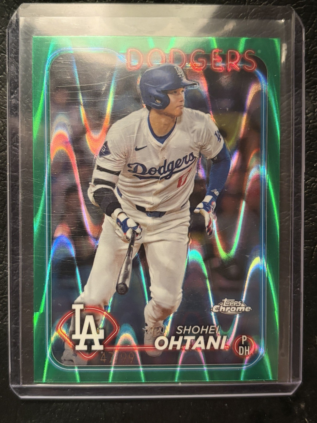2024 Topps Chrome Shohei Ohtani #1 Green Raywave Refractor #/99 Dodgers