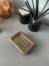 Gold  Glitter Resin Oblong  Soap Dish