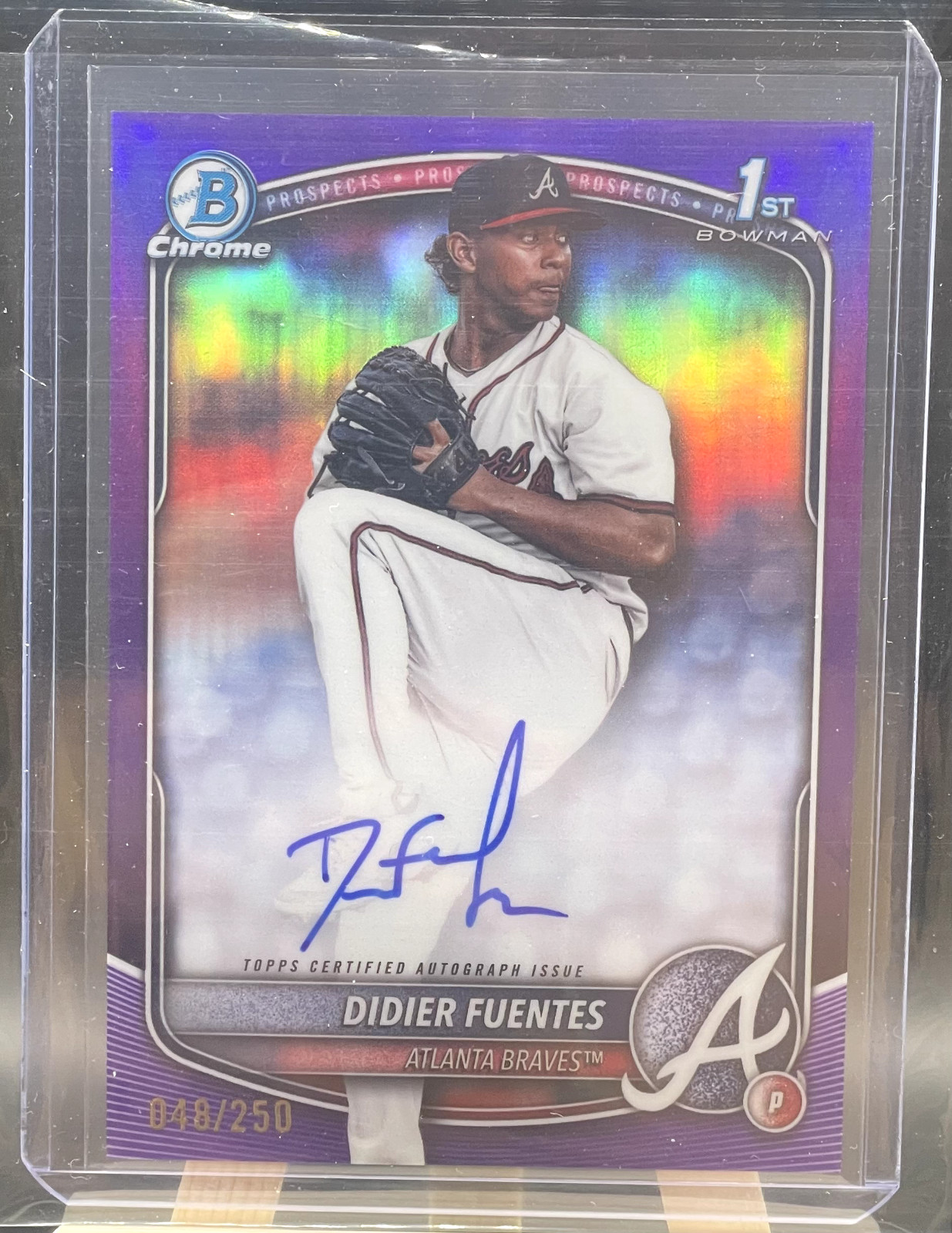 2025 Bowman Didier Fuentes Chrome Auto Purple 1st /250 BRAVES