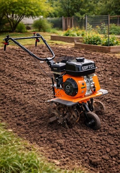 Efurden Gas Tiller Cultivator 212CC 4 Stroke 7HP Rototiller Garden