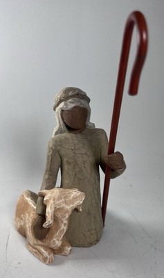 Willow Tree Nativity Shepherd with Goat Figure Replacement Figurine With Hook
