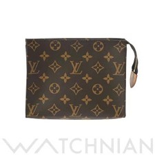 Louis Vuitton Monogram Pochette Toilette Brown Canvas Pouch