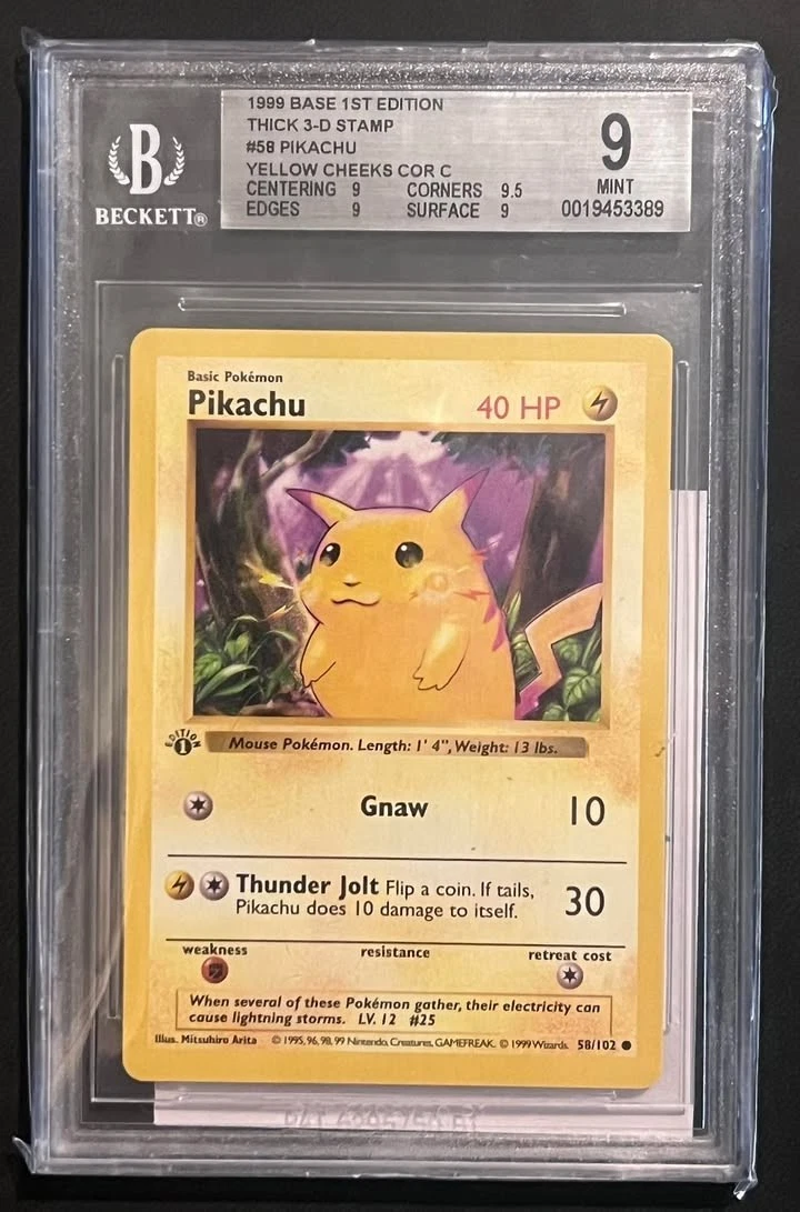 英版ピカチュウ PokeTour1999プロモ - BGS GEM-MT9.5 Pokémon TCG Beckett Grading Services (BGS) Individual Trading Card