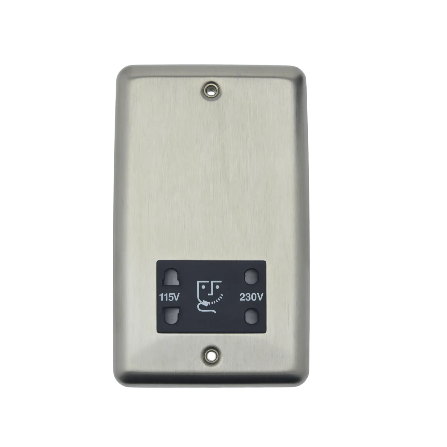 Volex SF0025RSSBK Dual Voltage Shaver Socket 115V/230V Stainless Steel