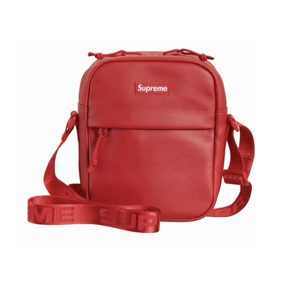 Supreme Red Leather Bags for Men for sale | eBay
