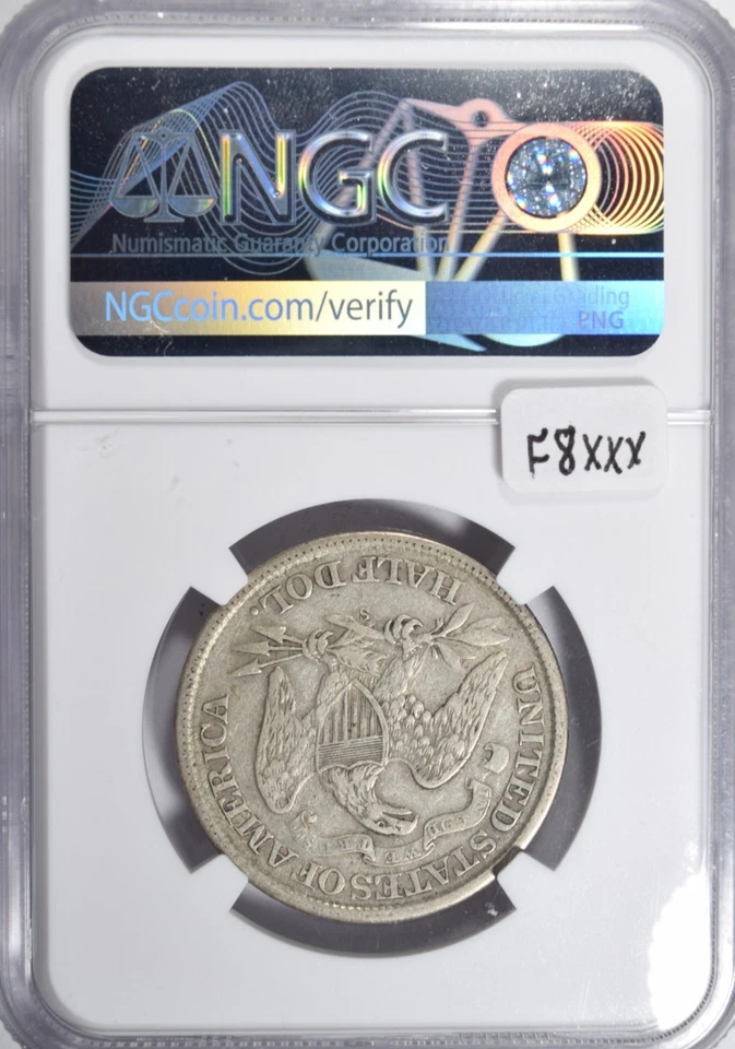 Medio dólar libertad sentada 1868-S ~ ¡Bonito original NGC XF40! Foto 2 de 4