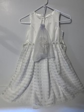 American Princess White Girls Dress 7, Flower Girl, First Communion w/ veil