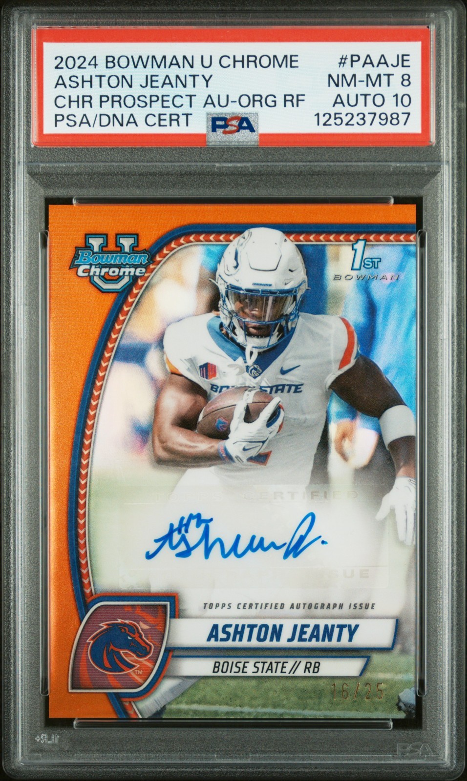 2024 Bowman U Chrome - Chrome Prospect Autographs Ashton Jeanty Orange /25