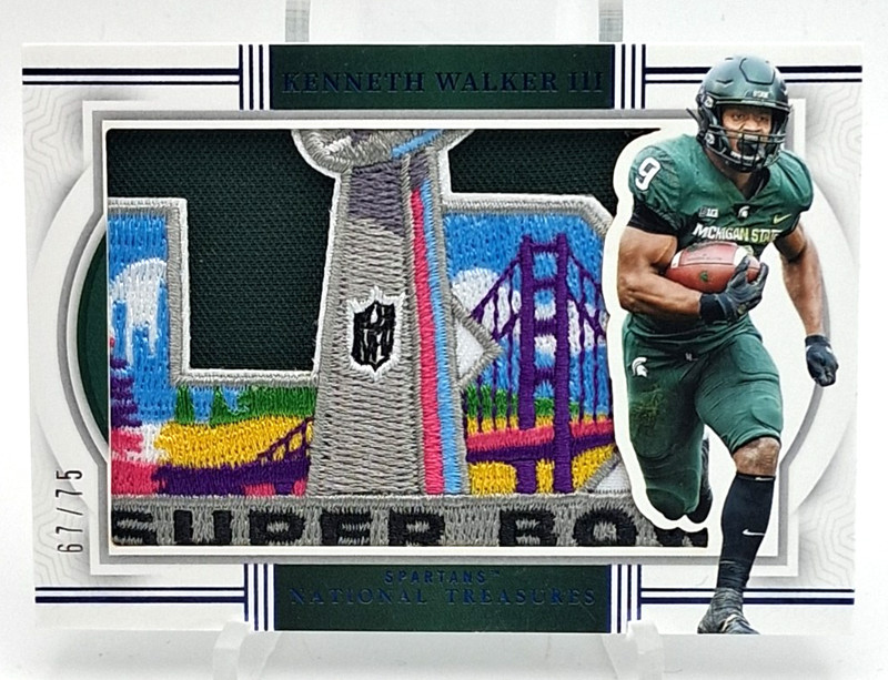 Kenneth Walker III 2024 National Treasures Collegiate Patch Super Bowl MVP **