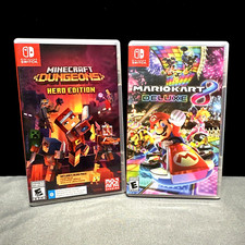 Nintendo Switch Minecraft Mario kart Deluxe Cases Only