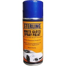 White Gloss Paint Fast Drying Spray Aerosol Tough Durable Acrylic 400ml x 12