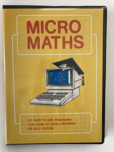 Micro Maths Commodore 64 5.25 51/4 Disk Untested including GCSE Mathematics Book - Photo 1/7