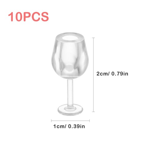 2 Count Mini Wine Glass Toddler Minature Dollhouse Kitchen Accessories - Picture 4 of 11