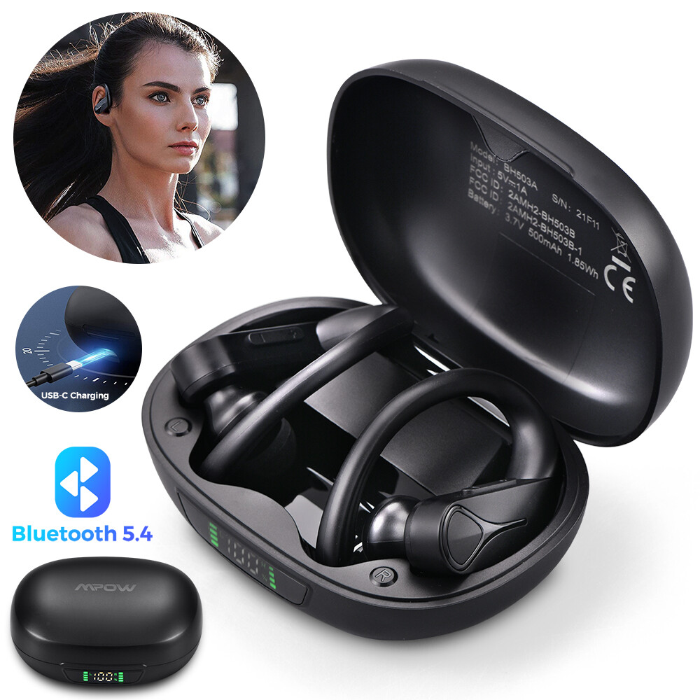 Bluetooth Headset 5.4 TWS Wireless Earphones Earbuds Headphones Stereo Ear Hook