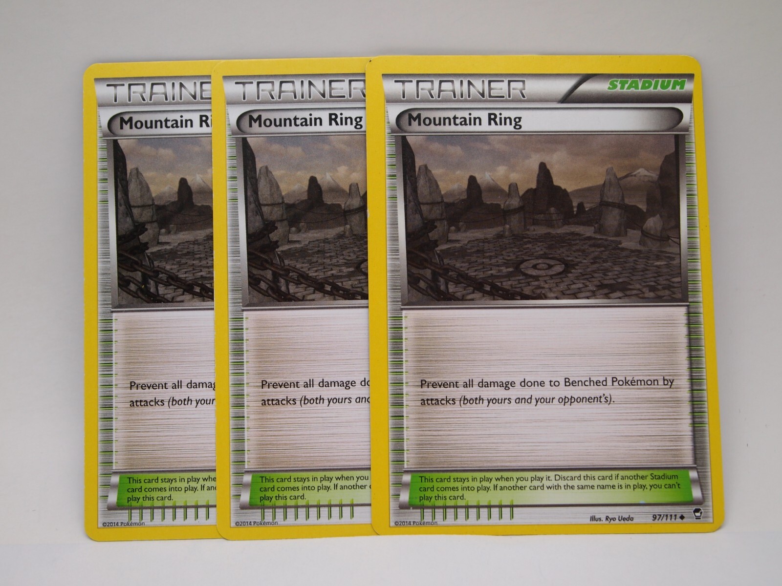 3x Pokemon MOUNTAIN RING 97/111 - XY Furious Fists - LP Playset