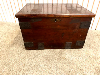 A 18th Century Naval Officers Sea Chest H32 W52 D36. UNIQUE!