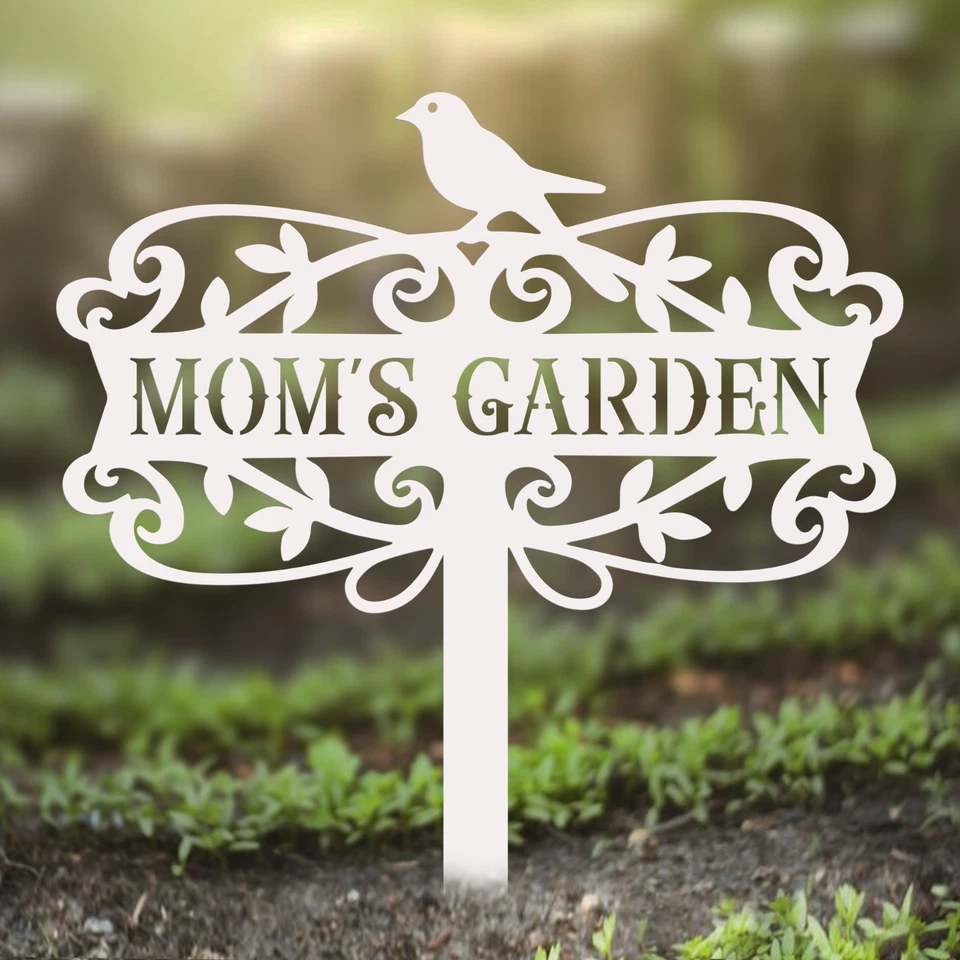 Custom Bird Garden Sign with Stake, Garden Name Sign, Mom's Garden Birthday Gift - Image 3 of 4
