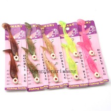 Fishing Soft Lure Sparkle Beetle Jig Spin 1/4oz Double Rigs Chartreuse Glitter
