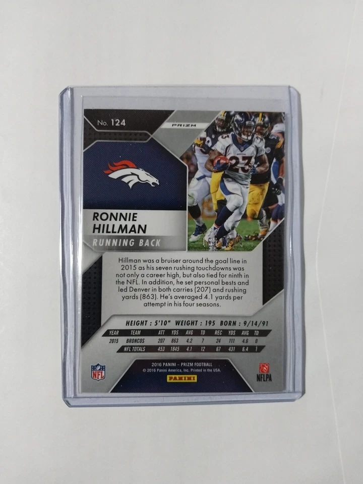 2016 Panini Prizm Prizms Orange Broncos Football Card #124 Ronnie Hillman /299 - Image 2 of 2