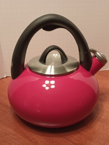 Calphalon Teapot 4402 2 QT 1.9 L RED Stainless Steel Tea Pot Kettle Range Nice! - Picture 3 of 10
