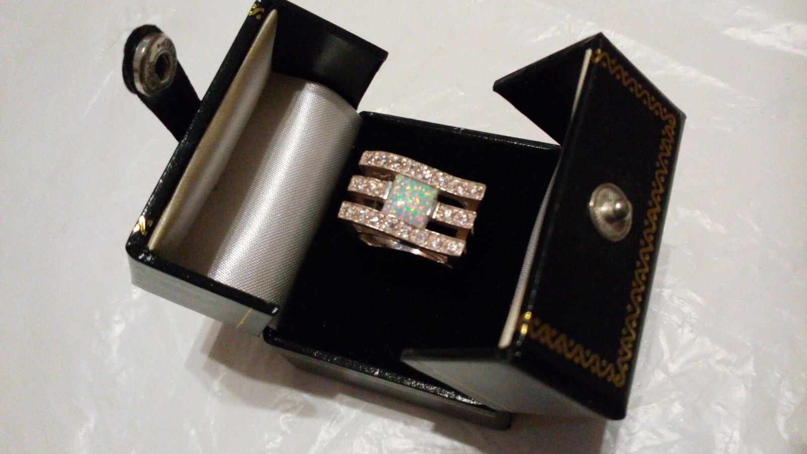 STATEMENT Sterling Silver FIRE OPAL & Diamonique … - image 4