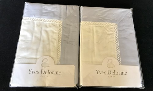 NWT Yves Delorme Queen Flat Sheet 94x116 Floral Blue White Botanical Sateen NEW - Picture 15 of 24
