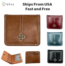 Womens Leather Bifold Wallet Fashion Credit Card Photo ID Holder Purse Gift
