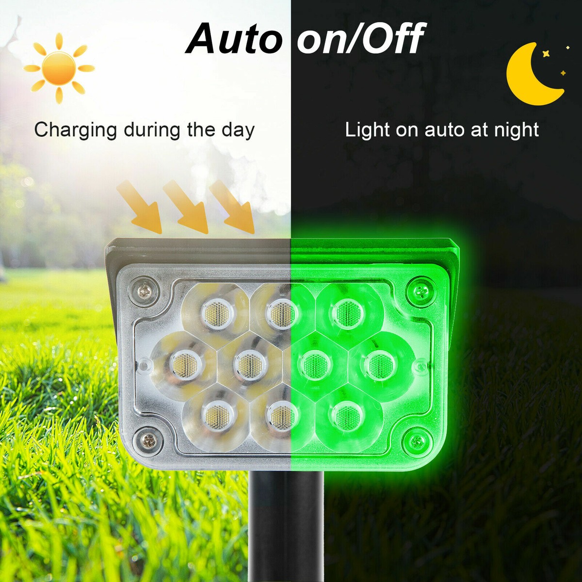 3PACK Solar 20-LED Spotlight Landscape Lights Outdoor Garden Lamp