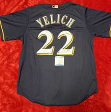 Christian Yelich Autographed Signed Brewers Jersey Insc Go Brew Crew Beckett 