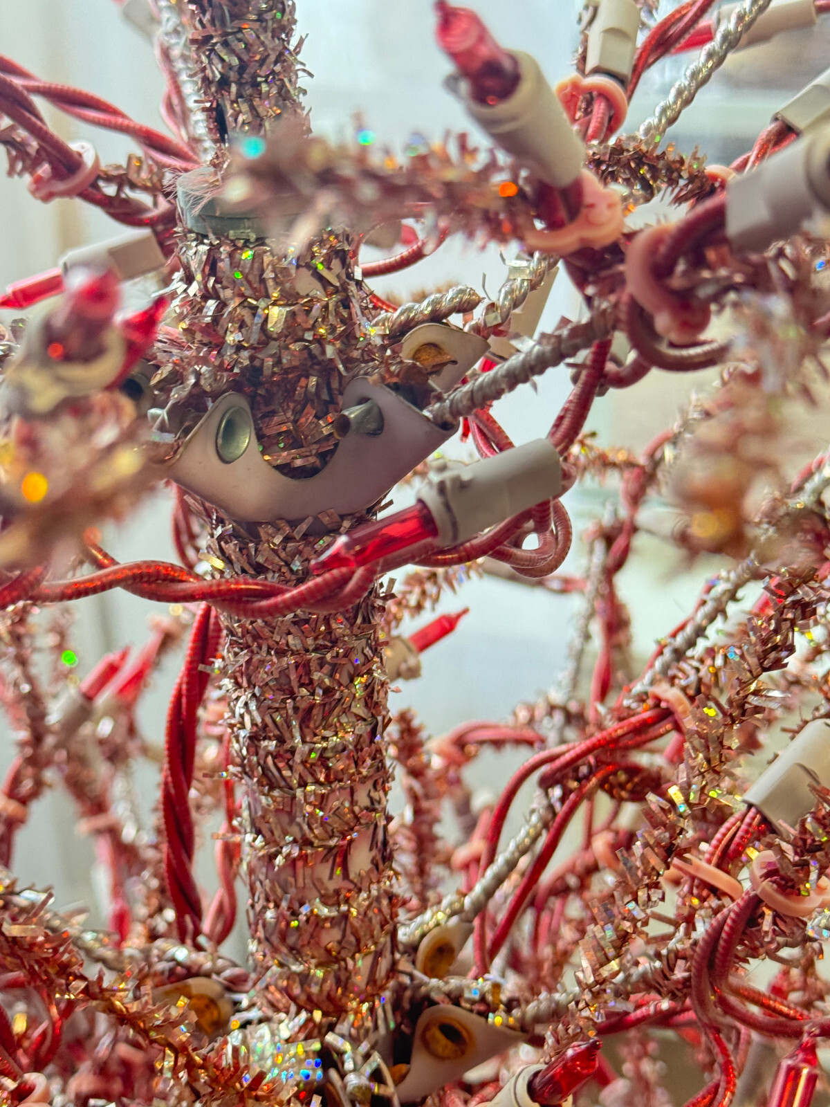 RARE PINK Aluminum Christmas Tree Tinsel Metal Mid Century MCM Evergleam 4' TLC eBay