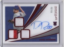 DANE DUNNING - RANGERS - IMMACULATE - ROOKIE TRIPLE PATCH AUTO #'d 40/49  SWEET!