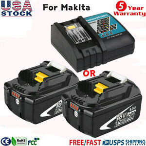 Charger For Makita Battery 18Volt 6.0Ah LXT Lithium ion BL1860 BL1830 BL1850 US