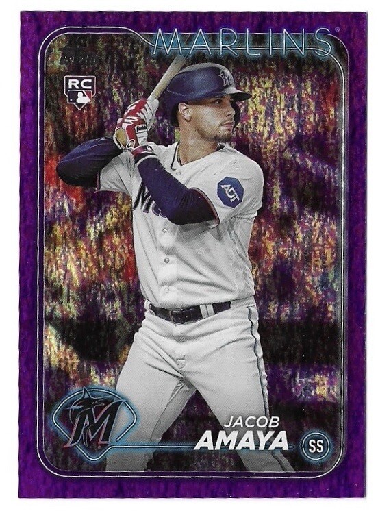 2024 Topps Series 1 Jacob Amaya Purple Foil - /799 - #144 Miami Marlins