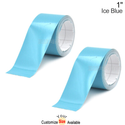 2x 1'' x 78'' DIY Ice Blue Racing Stripes Car Hood Vinyl Tape Sticker Body Decals