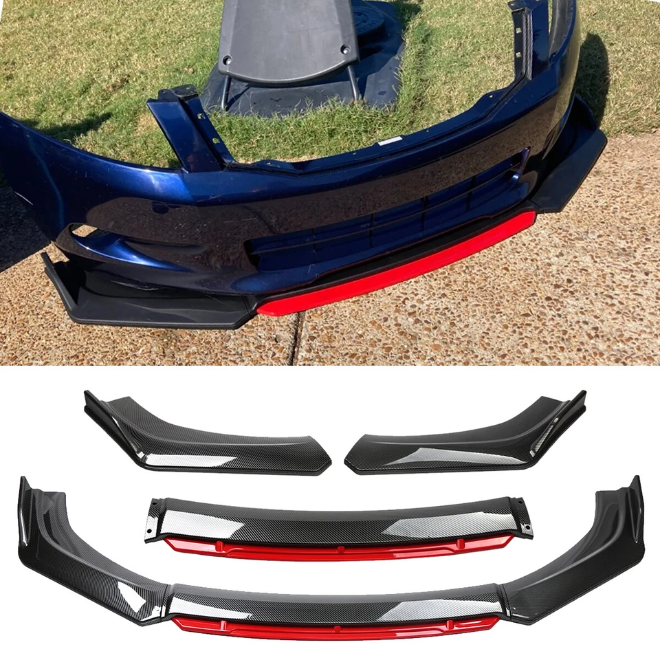 For Volkswagen Rabbit 06-09 Carbon Fiber Red Front Bumper Lip Splitter Body Kit Foto 2 de 4