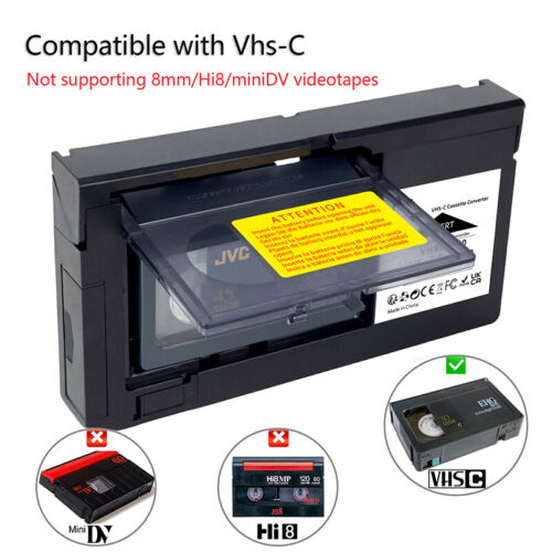 For VHS-C SVHS Camcorders Cassette Adapter Not For MiniDV/Hi8 Cassette Adapter - Zdjęcie 1 z 9
