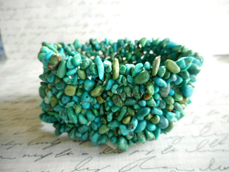 Pulsera elástica Whitney Kelly pulida turquesa guijarro 36AR1 Foto 4 de 4