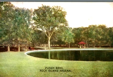 VIntage Postcard-Punch Bowl, Rock Island Arsenal, IL